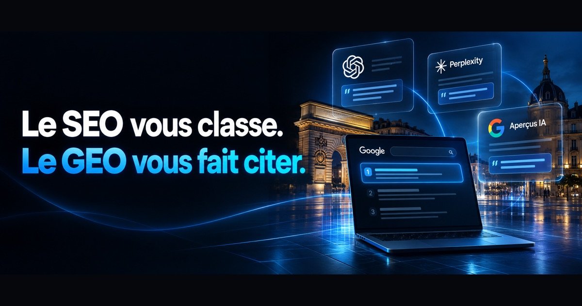 Le SEO vous classe, le GEO vous fait citer — agence SEO et GEO à Montpellier