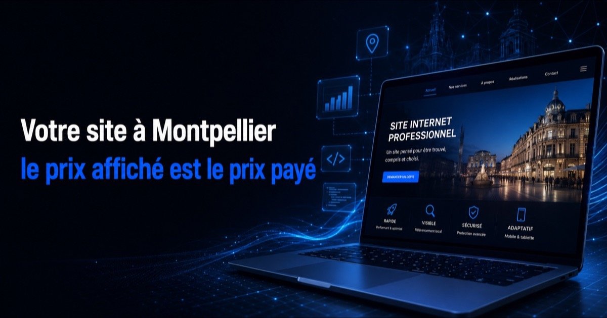 Site internet à Montpellier : de 750 € à 2 500 €, sans TVA à ajouter